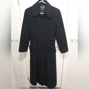 Sarah Collection Black Overcoat With Buttons Size Medium (M)